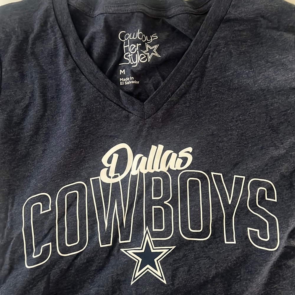 Heather blue Dallas COWBOYS v neck shirt